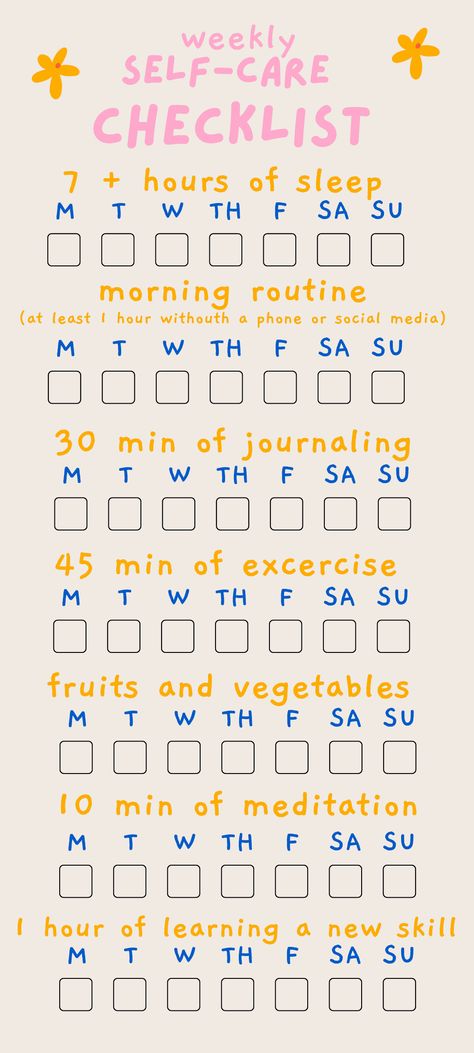 Prioritizing daily tasks such as getting enough sleep, maintaining a morning routine, engaging in regular exercise, eating a healthy diet, practicing meditation, and learning new skills can have a significant positive impact on both your mental and physical health. By prioritizing these daily tasks, you can take proactive steps towards improving your overall health and well-being. Practicing Meditation, 7 Hours Of Sleep, Learning New Skills, Printable Weekly Planner, A Morning Routine, Health Routine, Learn A New Skill, Sleeping Positions, New Skills