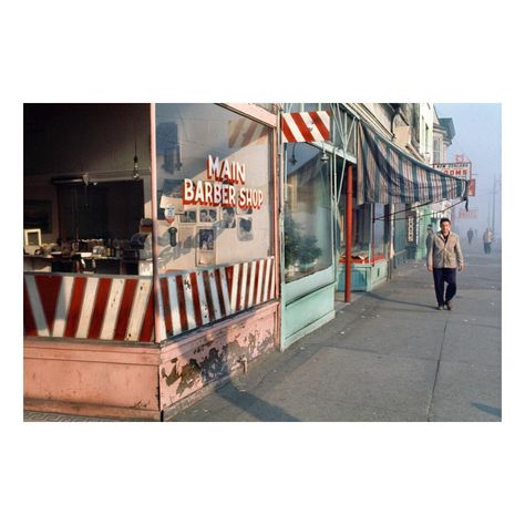 Fred Herzog on Instagram: “Fred Herzog, Main Barber from Sidewalk, 1968.” Fred Herzog, Mary Pratt, Saul Leiter, William Eggleston, Art Brut, Jolie Photo, Documentary Photography, Contemporary Art Gallery, Street Photo