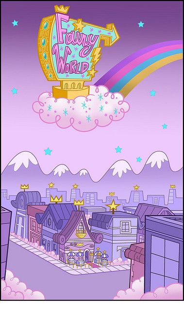 Fairy World Cafe by Fred Seibert, via Flickr Flickr Aesthetic, Cosmo Und Wanda, Wallpaper Spongebob, Foto Muro Collage, 헬로키티 배경화면, Fairy World, Aesthetic Cafe, Lock Screen Wallpaper Iphone, Wallpaper Retro