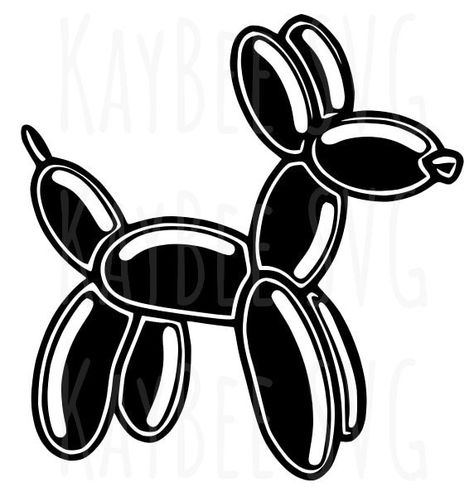 Balloon Dog Drawing Tutorial, Balloon Dog Svg, Dog Ballon Draw, 3d Cricut, Lab Svg Dog Silhouette, Balloon Animal Dog, Peeking Dog Svg, Shirt Decals, Jeep Stickers