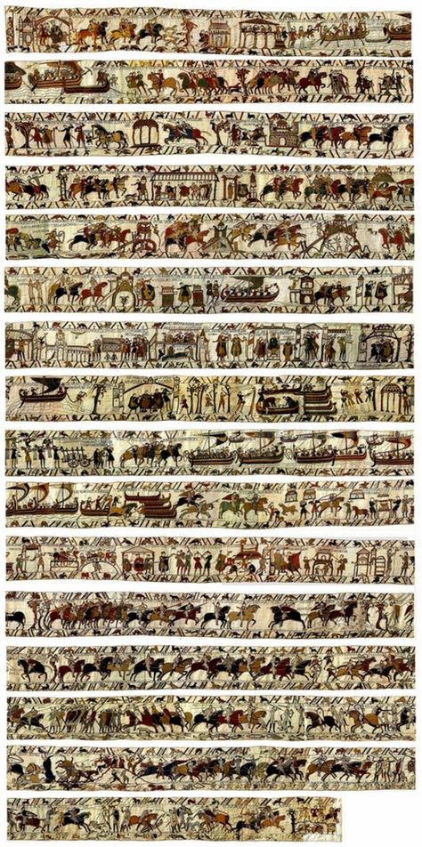 Bayeaux Tapestry, Battle Of Hastings, Norman Conquest, Mini Printables, Stem Stitch, Bayeux Tapestry, Empire Romain, Karakter Disney, English History