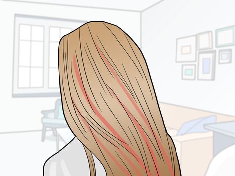 How To Do Streaks In Your Hair, Peekaboo Hair Color Diy, How To Dye Streaks In Your Hair, Diy Highlights Hair At Home Step By Step, How To Do Peekaboo Highlights At Home, Colour Streaks In Hair, Diy Pink Highlights Hair, Diy Peekaboo Highlights At Home Tutorial, Blonde With Red Streaks