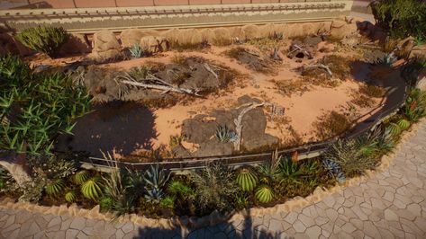 Speed Build of this Porcupine desert habitat is now on Youtube! Planet Zoo Desert, Crested Porcupine, Zoo Habitats, Desert Habitat, Rocky Desert, Zoo Boo, Zoo Inspiration, Zoo Project, Zoo Architecture