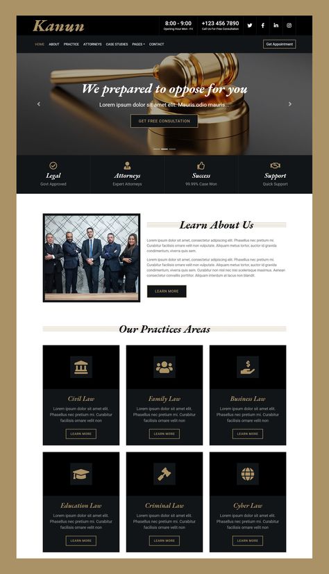 KANUN is a free law firm website template perfect for creating websites for attorneys, lawyers, law firms, and any other legal professionals. Law Firm Website Design Inspiration, Legal Website Design, Law Web, Lawyer Website Design, Law Firm Website Design, Law Firm Design, Law Design, Lawyer Website, Elegant Website Design