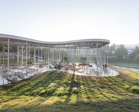 Sacher Park Cafe / Yaniv Pardo Architects Urban Park Architecture, Cafe Architecture Design, Park Architecture Design, Cafe Architecture, Park Architecture, Park Cafe, Villa Architecture, Park Pavilion, David Chipperfield Architects