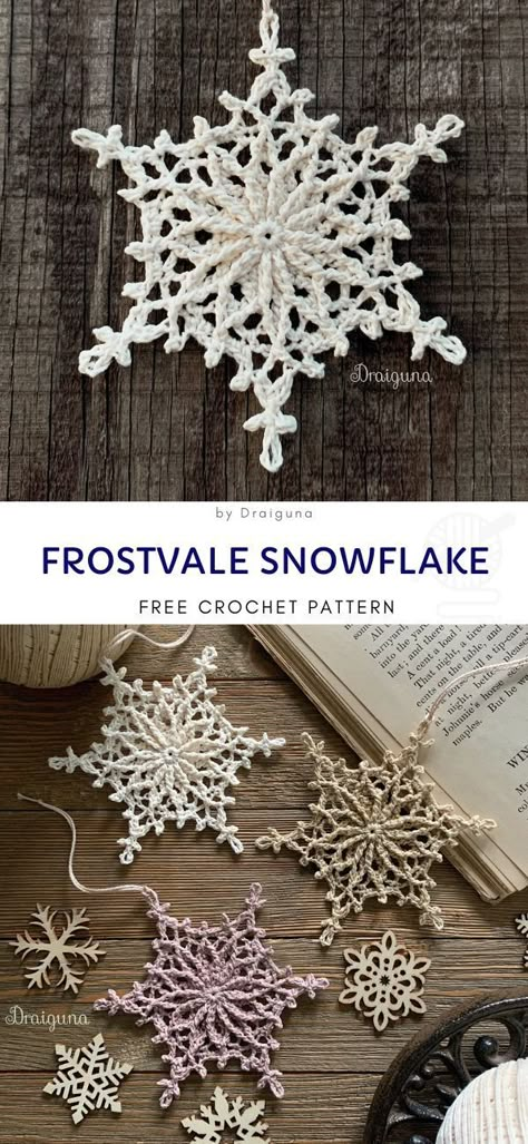 Free Crochet Snowflake Patterns, Snowflakes Diy, Crochet Snowflake, Crochet Snowflake Pattern, Diy Winter, Aesthetic Crochet, Crochet Snowflakes, Crochet Stars, Crochet Ornaments