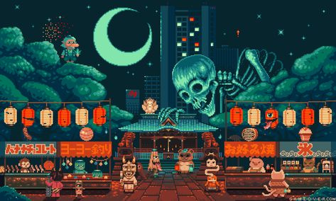 Japanese Gif, Halloween Desktop Wallpaper, 4k Gaming Wallpaper, Japanese Bird, Pixel Art Background, Japanese Festival, Social Art, Gaming Wallpapers, Animation Background