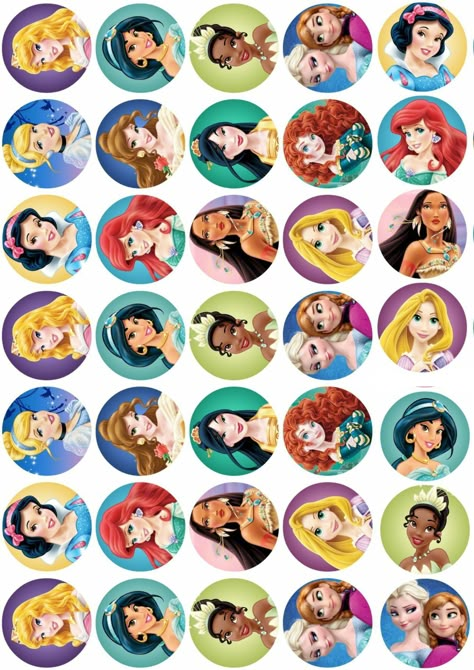 Disney Princess Stickers Printable, Princess Stickers Printable, Disney Princess Printables, Disney Princess Stickers, Disney Stickers Printables, Diy Hair Bow Holder, Princess Cupcake Toppers, Disney Frames, Disney Princess Cake