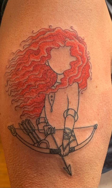 Merida Brave Tattoo Ideas, Merida Tattoo, Rapunzel Tattoo, Brave Movie, Merida Disney, Be Brave Tattoo, Movie Tattoo, Merida Brave, Amazing Tattoos