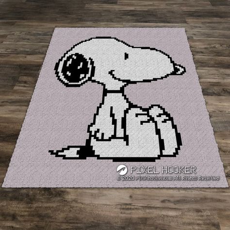 C2c Afghan, Snoopy Blanket, C2c Crochet Pattern Free, Cute Blankets, Family Dog, C2c Crochet, Row By Row, Crochet Patterns Free Blanket, Bobble Stitch