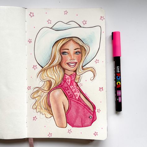 Barbie Watercolor, Dorm Paintings, Barbie Painting, Barbie Drawing, Twenty Twenty, Meaningful Drawings, Brush Pen, Random Things, Art Journal