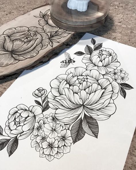 Hydrangea Tattoo, Peony Flower Tattoos, Small Tattoos With Meaning, Marvel Tattoos, Small Flower Tattoos, Peonies And Hydrangeas, Flower Tattoo Arm, Cat Tattoos, Small Tattoos Simple