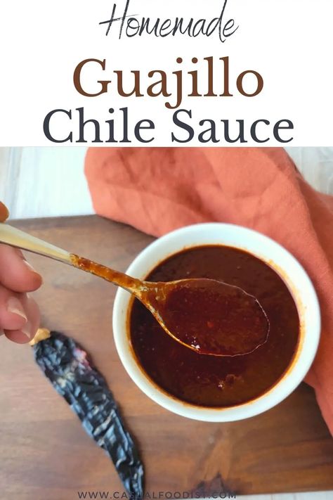 This Guajillo Chile Sauce is a great way to add smoky flavor to your favorite Mexican and southwestern recipes. Discover this easy recipe (with an option to use the Instant Pot) for guajillo sauce to add flavor to tacos, enchiladas, beans, chili, salsas and more. | guajillo chile recipes | guajillo salsa | chile sauce recipe | Instant Pot Chile Sauce Recipe | Mexican Instant Pot Recipes | Chile Guajillo | Mexican Sauce Recipes | Southwestern Sauce | Guajillo Chile Recipes, Southwestern Sauce, Instant Pot Chile, Guajillo Salsa, Capirotada Recipe, Yay Recipes, Mexican Sauce Recipes, Guajillo Chile, Guajillo Sauce