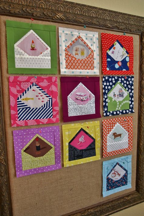 Envelope Quilt Block Pattern, Fussy Cut Quilt Blocks, Envelope Quilt, Economy Block, I Spy Quilt, Quilt Labels, Moving Furniture, Quilt Block Pattern, Paper Piecing Quilts