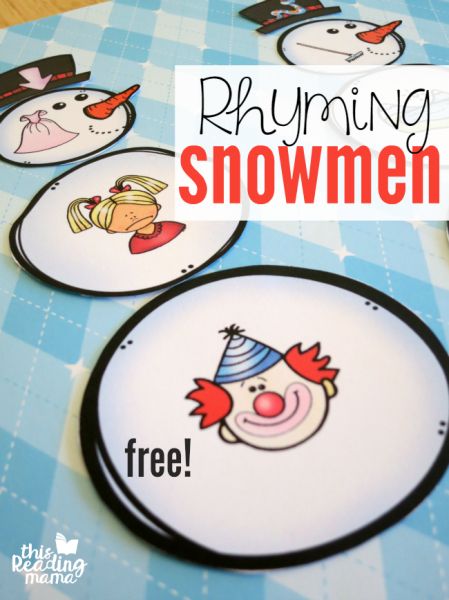 Build a Rhyming Snowman January Classroom, Phonological Awareness Activities, Snowmen Activities, Rhyming Activities, Winter Classroom, Winter Kindergarten, Phonological Awareness, Preschool Literacy, Winter Preschool