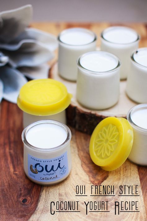 Oui French Style Coconut Yogurt Recipe – FOOD is Four Letter Word Oui Yogurt Recipes, Coconut Yogurt Instant Pot, French Yogurt Recipe, Oui Yogurt Jars Ideas, Vietnamese Yogurt, Salted Caramel Yogurt, Caramel Yogurt, French Style Yogurt, Coconut Yogurt Recipe