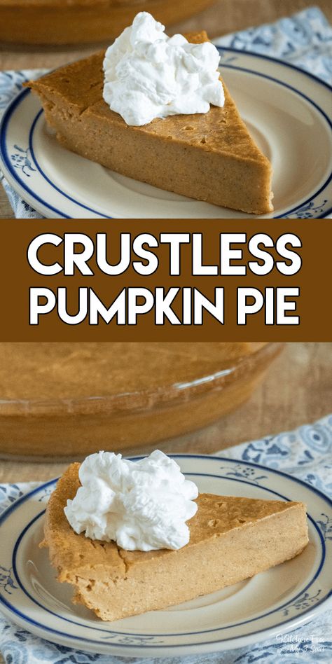 This creamy Crustless Pumpkin Pie is a super easy Thanksgiving dessert recipe with less carbs and calories, made with only seven ingredients! Easy Thanksgiving Dessert, Thanksgiving Desserts Pumpkin, Easy Thanksgiving Dessert Recipes, Thanksgiving Desserts Kids, Dessert Pumpkin, Thanksgiving Pie Recipes, Crustless Pumpkin Pie, Thanksgiving Desserts Easy, Pumpkin Pie Recipe