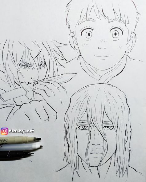 Thorfinn 
Anime sketch
Anime drawing Vinland Saga Sketch, Vinland Saga Drawing, Thorfinn Drawing, Vinland Saga Art, Saga Art, Studying Medicine, Draw Ideas, Best Anime Drawings, Meaningful Drawings