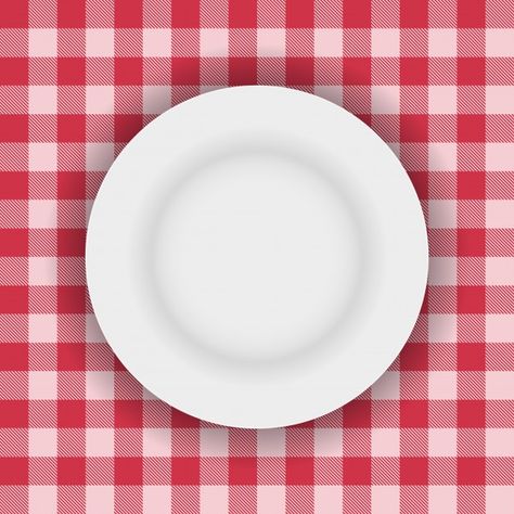 White plate on a picnic table cloth | Free Vector #Freepik #freevector #background #pattern #food #menu Picnic Table Cloth, Food Background Wallpapers, Picnic Plates, Food Backgrounds, White Plate, White Plates, Graphic Editing, A Picnic, Food Menu