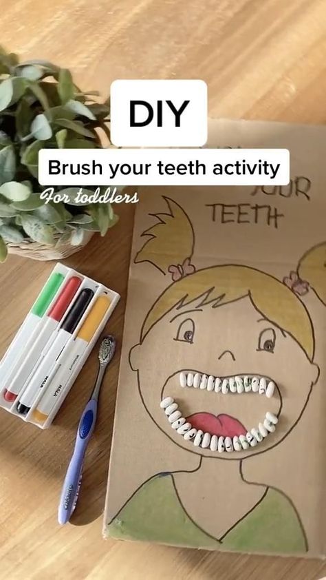 Brush Your Teeth Activity, Teeth Activity, Aktiviti Tadika, Sikat Gigi, Lukisan Comel, Aktiviti Kanak-kanak, Baby Play Activities, Brush Your Teeth, Kindergarten Learning Activities