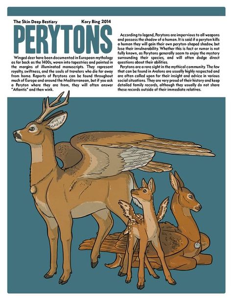 Peryton Interesting Creatures, Myths & Monsters, Legends And Myths, Mythical Animal, Creature Drawings, Fantasy Creatures Art, Mythical Creatures Art, Mythological Creatures, Creature Concept Art