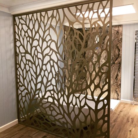 Jali Design, Laser Cut Screens, Laser Cut Panels, Autumn Design, Living Room Partition, Cnc Design, Living Room Partition Design, Metal Screen, Room Partition Designs