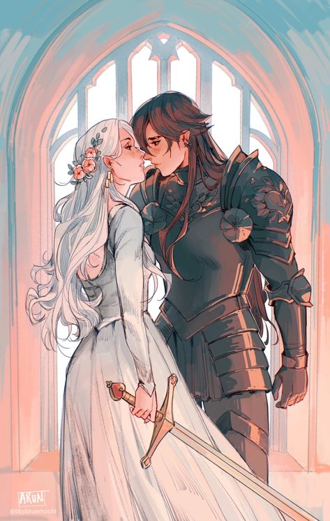 (1) arun🌿 on Twitter: "did anyone miss my fairytale lesbians?♥️🗡️✨ https://t.co/dYbHZcU6tG" / Twitter Dnd Stuff, Lesbian Art, Romance Art, Queer Art, Knight Art, Anime Lindo, Mia 3, Poses Reference, Figure Poses