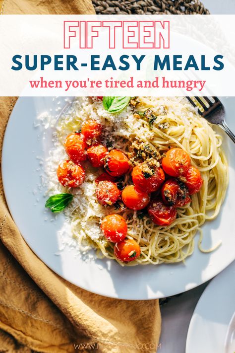 easy meals - pasta and tomatoes Don’t Feel Like Cooking, East Meals, One Person Meals, Chicken Risotto, Eating Alone, Dinners To Make, Heart Healthy Recipes, Budget Meals, Easy Food To Make