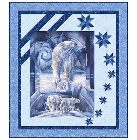 Sky Quilt, Panel Quilt Patterns, Lap Quilt Patterns, Fabric Panel Quilts, Northcott Fabrics, Bear Quilts, Quilt Border, Star Quilt Patterns, Quilting For Beginners