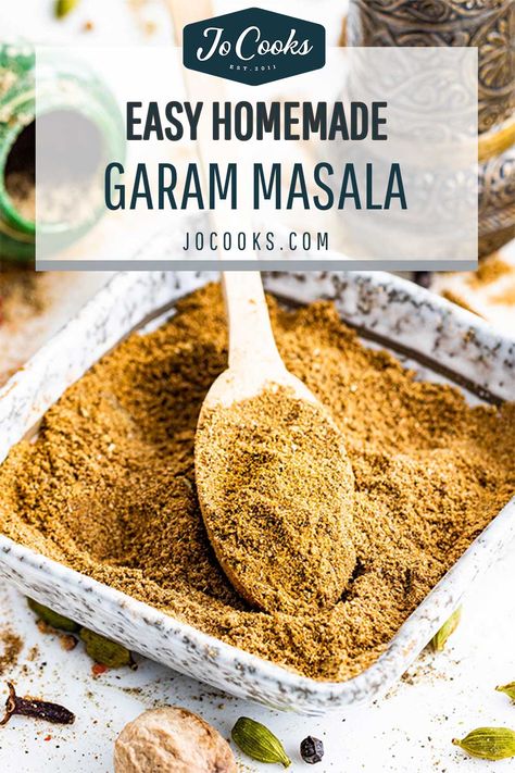 Garam Masala recipe from scratch in just 5 minutes with instructions for pre-ground spices or the traditional method of whole toasted spices. #garammasala #recipe #spices Homemade Garam Masala, Garam Masala Recipe, Spice Food, East Recipes, Garam Masala Spice, Homemade Rubs, Masala Powder Recipe, Dry Rubs, Spice Blends Recipes