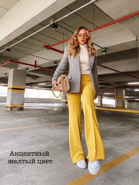 Easter Outfits! | The Thrill of the hunt Yellow Work Outfit, Yellow Jeans Outfit, Mustard Pants Outfit, Pants Outfit Ideas For Women, Outfit For Easter, Yellow Pants Outfit, Mustard Yellow Pants, Pants Outfit Work, Mustard Pants