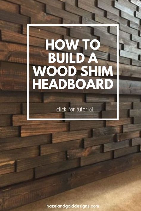 Faux Wood Headboard Diy, Geometric Wood Headboard Diy, Diy Wood Headboard With Lights, Diy Headboard Plans, Headboard Diy Wooden, Diy Headboards Wooden, Shim Headboard, King Headboard Diy, King Size Headboard Diy