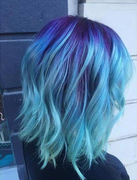 Blue And Purple Hair, New Hair Look, Light Blue Hair, Skirt Diy, Hair Color Purple, Bright Hair, Trendy Hair Color, Hair Color Blue, Pastel Hair