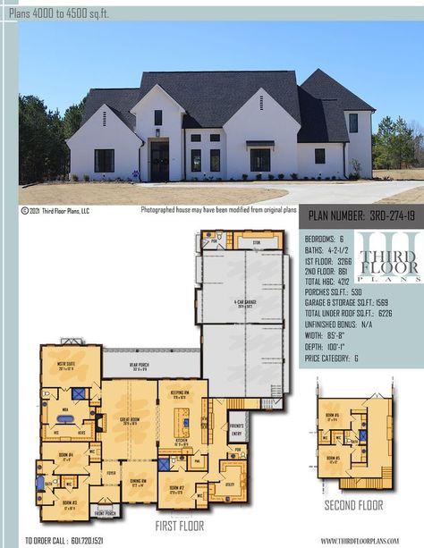 $1600.00 House Plan 9 sets 4000 Sq Ft House Plans, Acadian Cottage, Master Suite Bedroom, Garage Exterior, Porch Flooring, Keeping Room, Craftsman Style House Plans, Powder Rooms, Home Plan