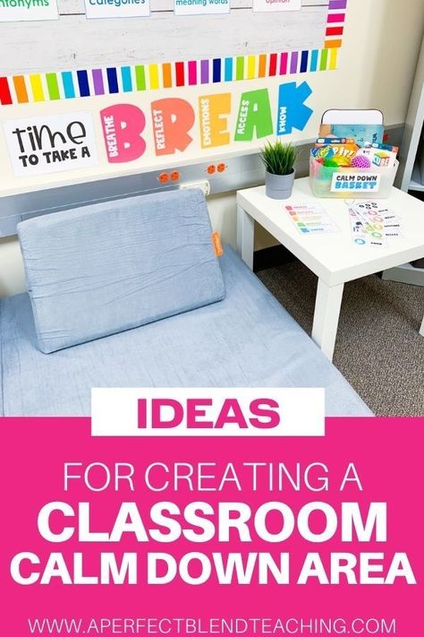 Quiet Corner Ideas Classroom, Calm Down Center Classroom, Calm Down Corner Books, Calm Corner Decoration, Calming Tent Classroom, Kindergarten Quiet Corner, Prek Safe Place, Sped Calm Down Area, Calm Down Corner Classroom First Grade