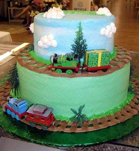 Love this one Thomas Birthday Cakes, Thomas Cake, Thomas Train Birthday, Train Theme Birthday Party, Thomas Train Cake, Thomas Birthday Parties, Thomas Cakes, Train Birthday Cake, Tiered Cakes Birthday