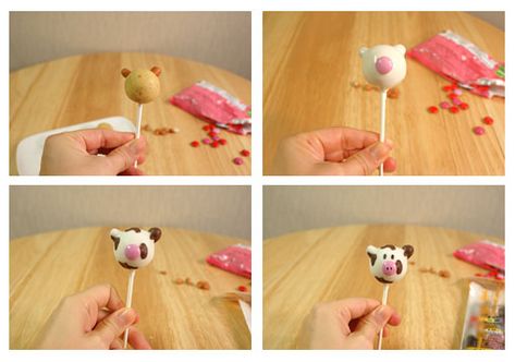 Animal Cake Pops, Diy Cake Pops, Farm Animal Cakes, Cow Cakes, Buckwheat Cake, Farm Cake, Raspberry Smoothie, Cake Easy, Magic Cake