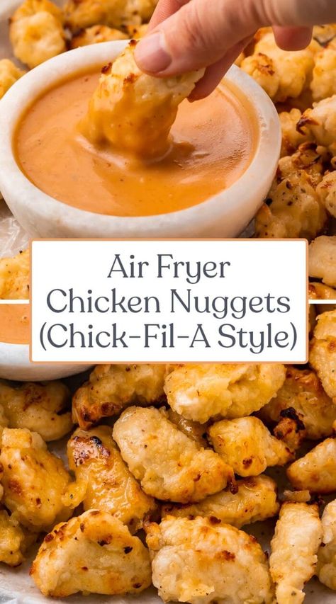 Air Fryer Chicken Nuggets (Chick-Fil-A Style) - 40 Aprons Gluten Free Air Fryer Chicken Nuggets, Bare Chicken Nuggets Air Fryer, Air Fryer Chik Fil A Chicken Nuggets, Air Fryer Chic Filet Nuggets, Healthy Chick Fil A Nuggets, Air Fryer Fried Chicken Nuggets, Air Fryer Chick Fil A Nuggets, Naked Chicken Nuggets Air Fryer, Chik Fil A Chicken Nuggets Airfryer