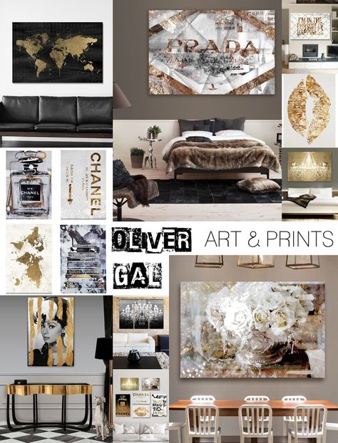 Home decor: OLIVER GAL art and prints Modern Glam Kitchen, Luxury Basement, Oliver Gal Art, Glam Kitchen, Glamour Home, Luxurious Interior Design, Marble Decor, Bright Homes, World Decor