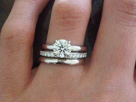 More options for roz ..plain band for wedding and middle for 1st year Anniversary.. Two Wedding Rings, Wedding Rings Princess Cut, Princess Cut Rings, Put A Ring On It, Dream Ring, Calla Lily, The Ring, Princess Cut, Diamond Wedding