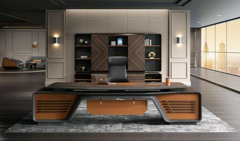 Ceo Desk Design, Professional Office Design, Office Reception Table Design, Modern Office Table Design, Office Cabin Design, Modern Office Table, Luxury Office Furniture, Executive Office Furniture, Furniture Graphic