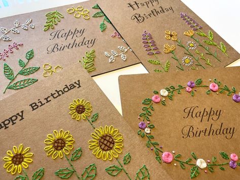 Paper Embroidery Birthday Cards – CraftyEggs