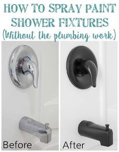 How to Spray Paint Shower Fixtures (without the plumbing work) | Bless'er House Spray Paint Shower Fixtures, Remodeling Hacks, Rum Inspo, How To Spray Paint, Budget Makeover, Painting Shower, Bilik Mandi, Shower Fixtures, Diy Remodel