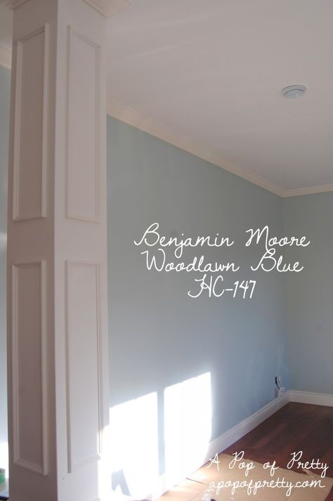 A Pop of Pretty: Canadian Decorating Blog - http://apopofpretty.com/woodlawn-blue-benjamin-moore/ Yarmouth Blue Benjamin Moore Bedroom, Yarmouth Blue Benjamin Moore Bathroom, Fantasy Blue Benjamin Moore, Benjamin Moore Celestial Blue, Benjamin Moore Beach Glass Kitchen, Windy Sky Benjamin Moore, Benjamin Moore Fanfare, Benjamin Moore Windy Sky, Whispering Spring Benjamin Moore