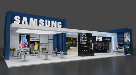 SAMSUNG CAIRO ICT 2015 Booth Design Exhibition, Outdoor Landscape Design, Exhibition Stall Design, Trade Show Booth Design, Interior Design Drawings, Church Stage Design, Exhibition Stall, Stall Designs, Medical Design