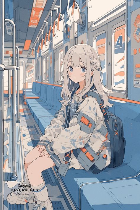 Anime Train Aesthetic, Inplick Art, Inside A Train, Anime Train, Anime Places, Anime Monsters, Love Animation Wallpaper, Cool Anime Wallpapers, Anime Scenery Wallpaper