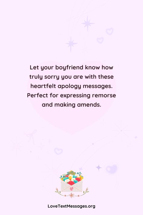 In any relationship, misunderstandings and mistakes are inevitable. When you’ve hurt your boyfriend or caused tension in your relationship, offering a heartfelt apology is essential to mend the bond and show that you genuinely care about his feelings. Crafting the right apology message can help you express your regret, ask for forgiveness, and reassure him of your love. Messages After An Argument, Message After Argument, Im Sorry Paragraph For Boyfriend, Asking For Forgiveness Relationships, Relationship Forgiveness Quotes, Love Words For Her, Goodnight Message For Her, Messages For Boyfriend, I Love You Deeply