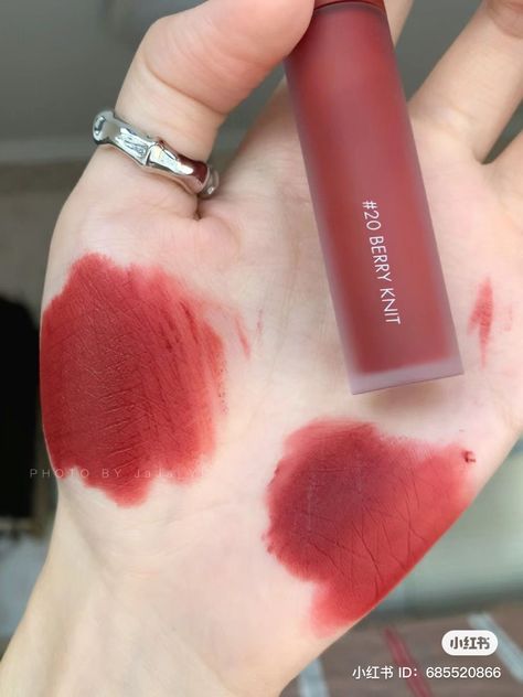 Romand Zero Velvet Tint Swatches, Romand Zero Velvet Tint, Tiktok Beauty, Korean Lip Tint, Burgundy Lips, W Series, Makeup Accesories, Ulzzang Makeup, Lip Combo