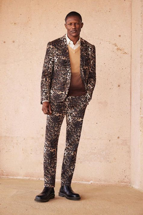 Trina Turk Fall Winter 2024-2025 collection lookbook presented at New York Fashion Wee Statement Blazer, Wild Leopard, Tailored Blazer, Matching Pants, Leopard Pattern, Trina Turk, Fall 2024, New York Fashion, Mens Suits