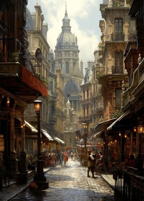 1700s Architecture, Fantasy New York, Fantasy City Art, Kingdom Concept Art, Victorian City, Steampunk City, Fantasy Town, The Heir, Rpg Map